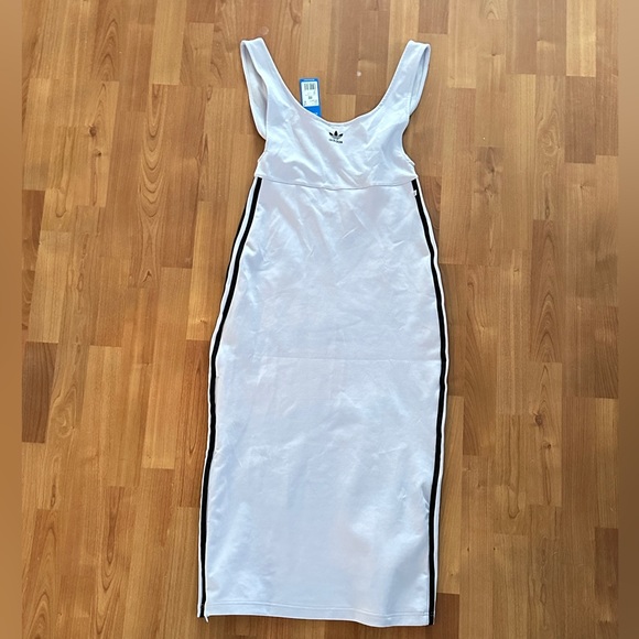 Adidas Original Long Skirt/Apron style dress, three stripes, L, lavender, NWT - Picture 6 of 6